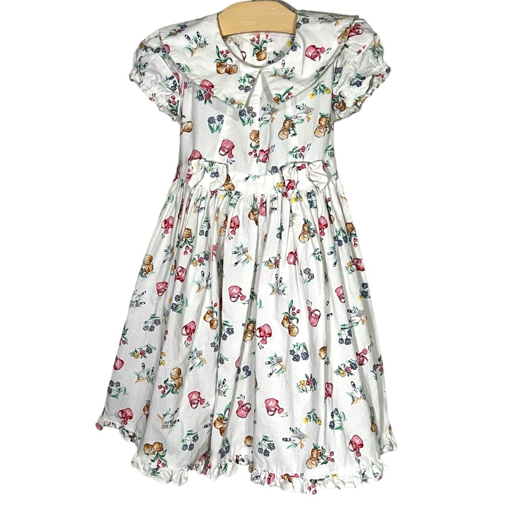 Mousefeathers Vintage Floral Garden Dress 80s 90s Girls 4 Cottage Easter Prairie